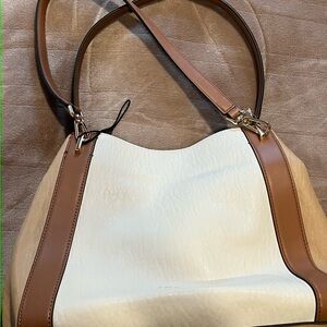 Calvin Klein Two-Tone Leather Shoulder Bag